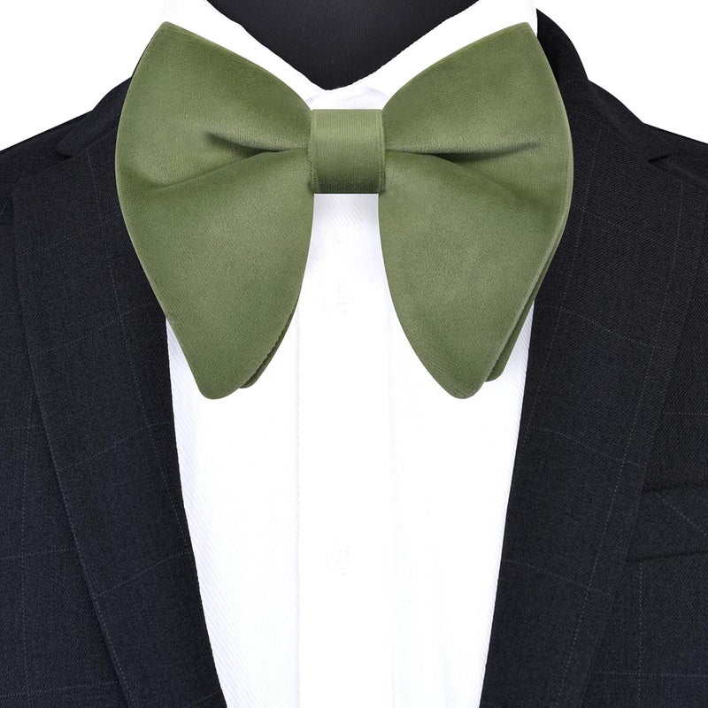 Branduce Velvet Bow Ties for Men Oversize Pre-tie Bowtie Tuxedo Bowties for Wedding - Image 2